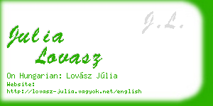 julia lovasz business card